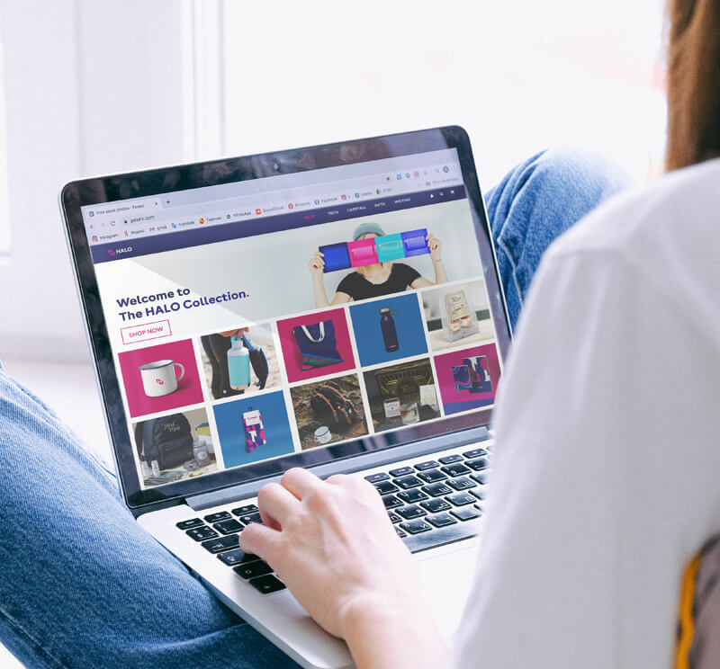 company store on laptop