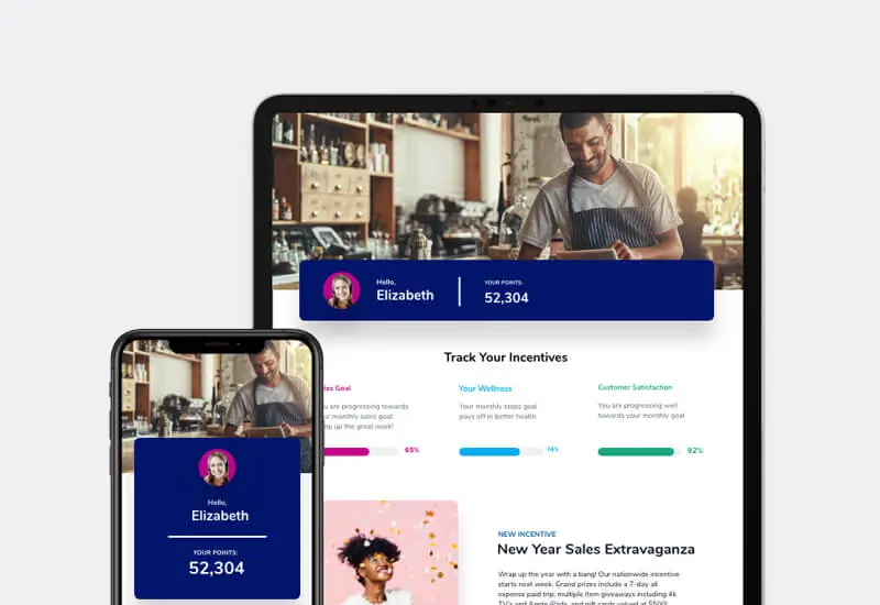 Responsive sales incentive program on different devices