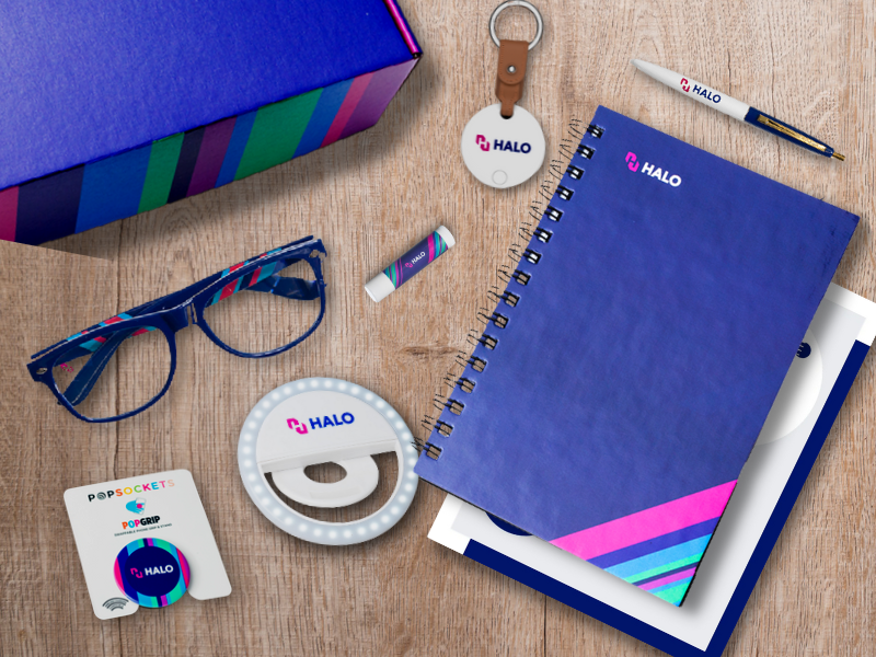 Corporate Gifts on table spread