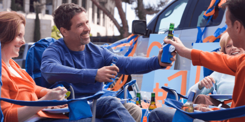 Tailgating in folding chairs